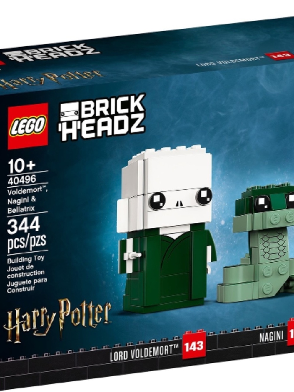 Lego BRICK'H'EADZ Harry Potter "Voldemort, Nagini, Bellatrix" 40496 UNOPENED.